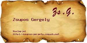 Zsupos Gergely névjegykártya